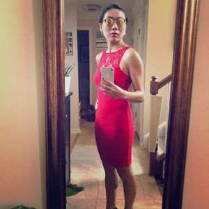 Zara TRF Sexy Red Lace Dress